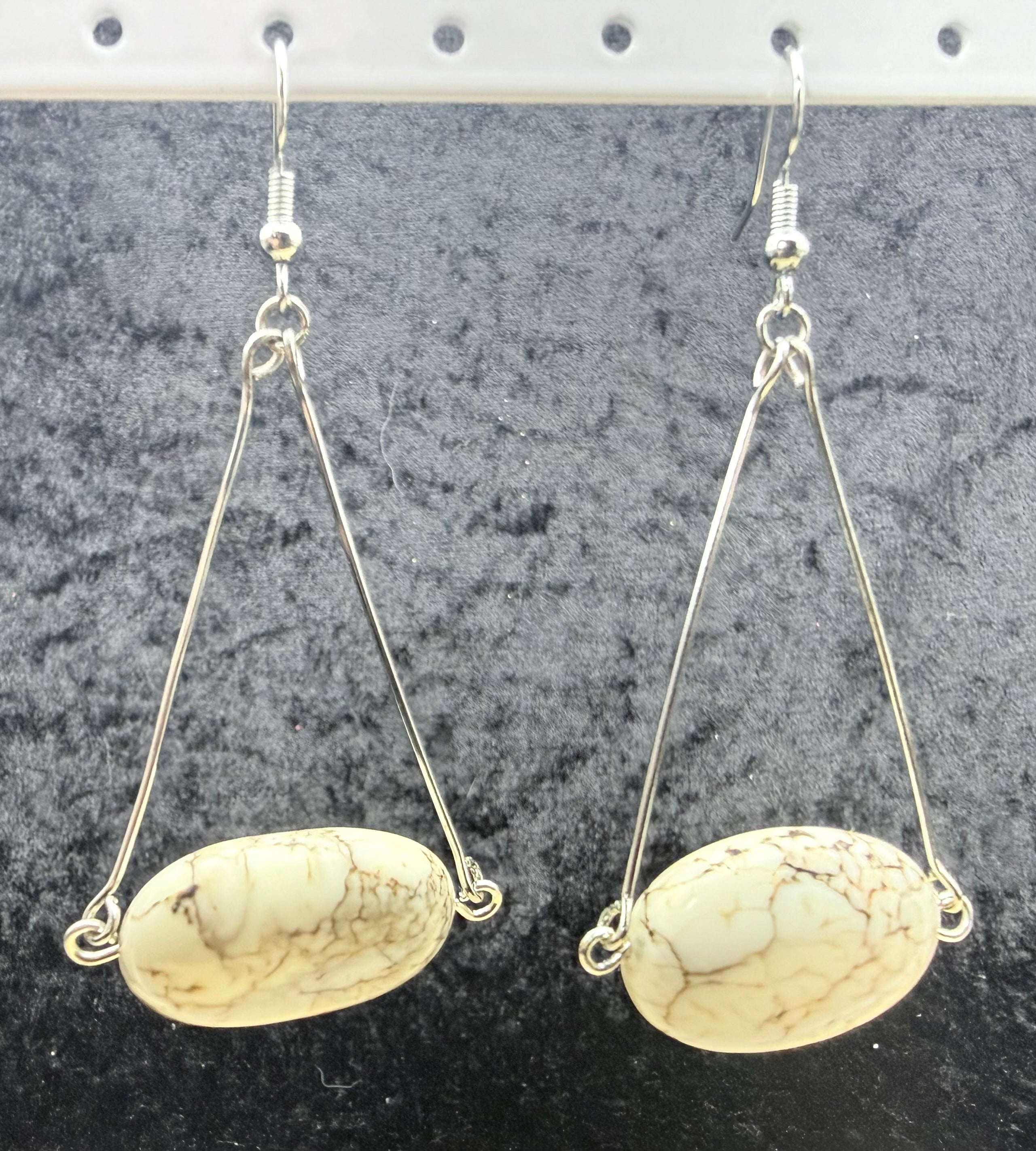 Howlite Drop Bar Earrings