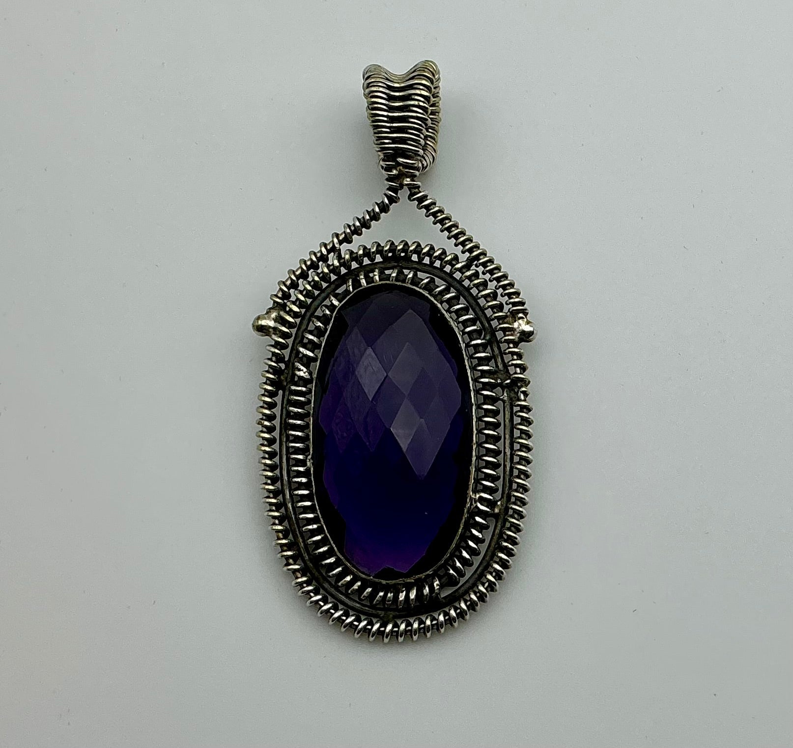 Sterling Purple Crystal Pendant