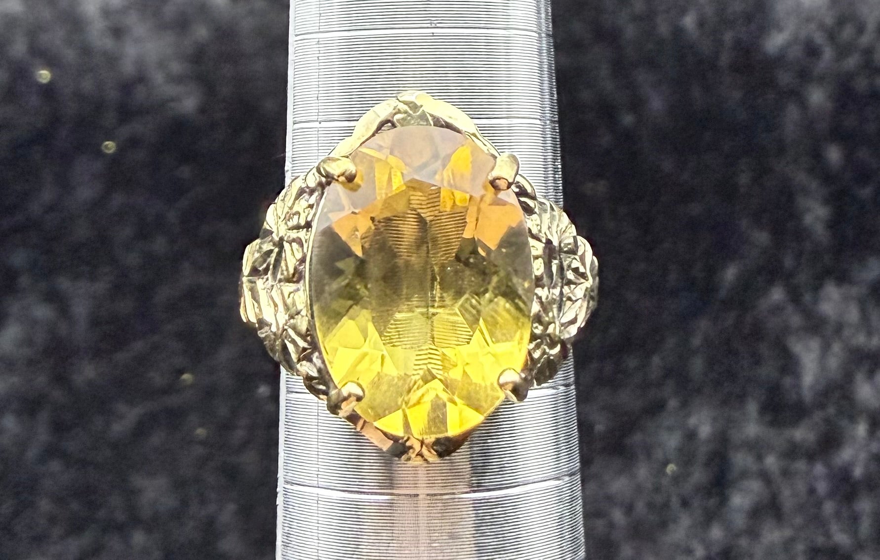 Antique Vermeil Citrine Ring
