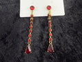 Vintage Red and Gold Drop Earrings
