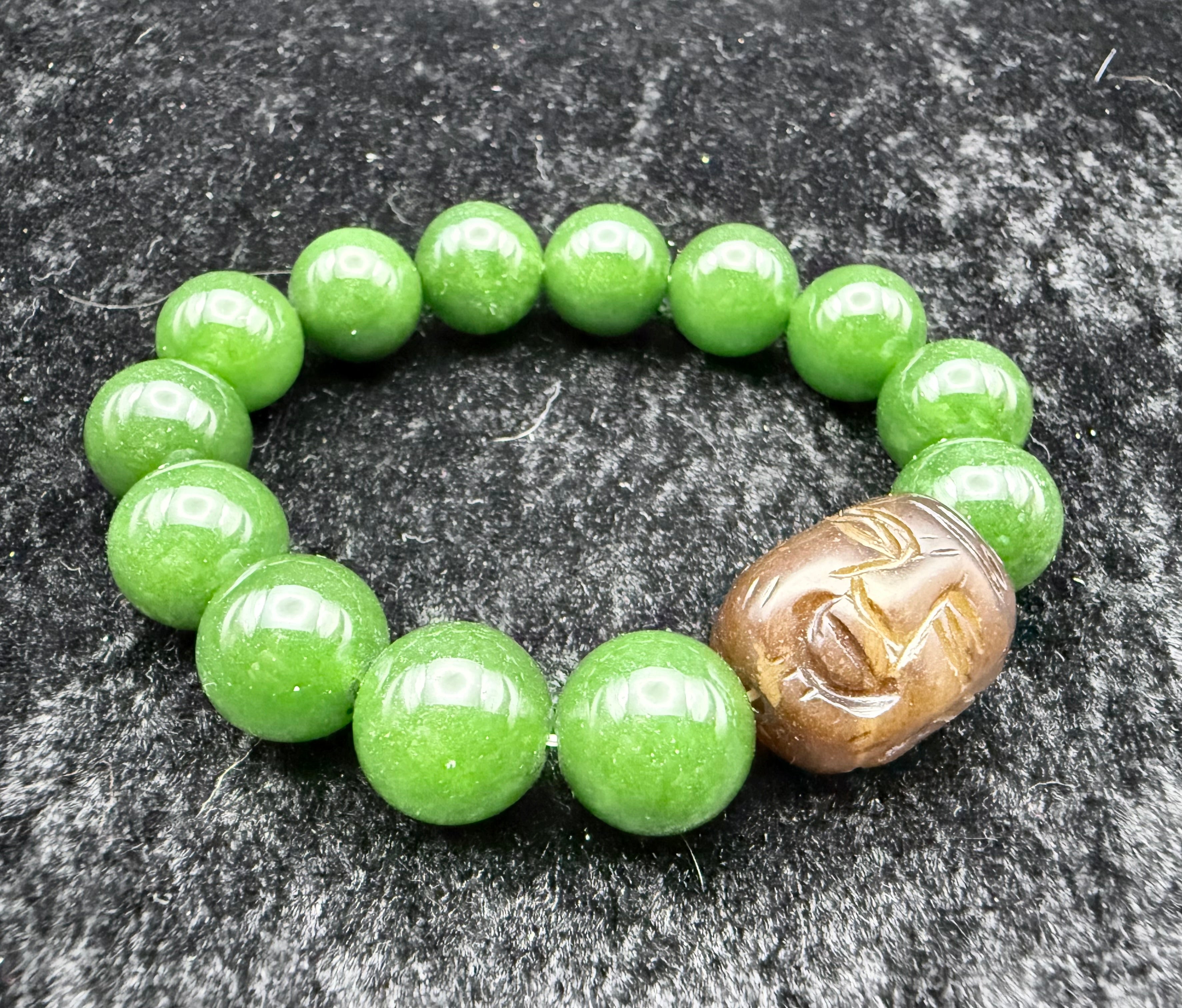 Jade with Face Beaded Bracelet