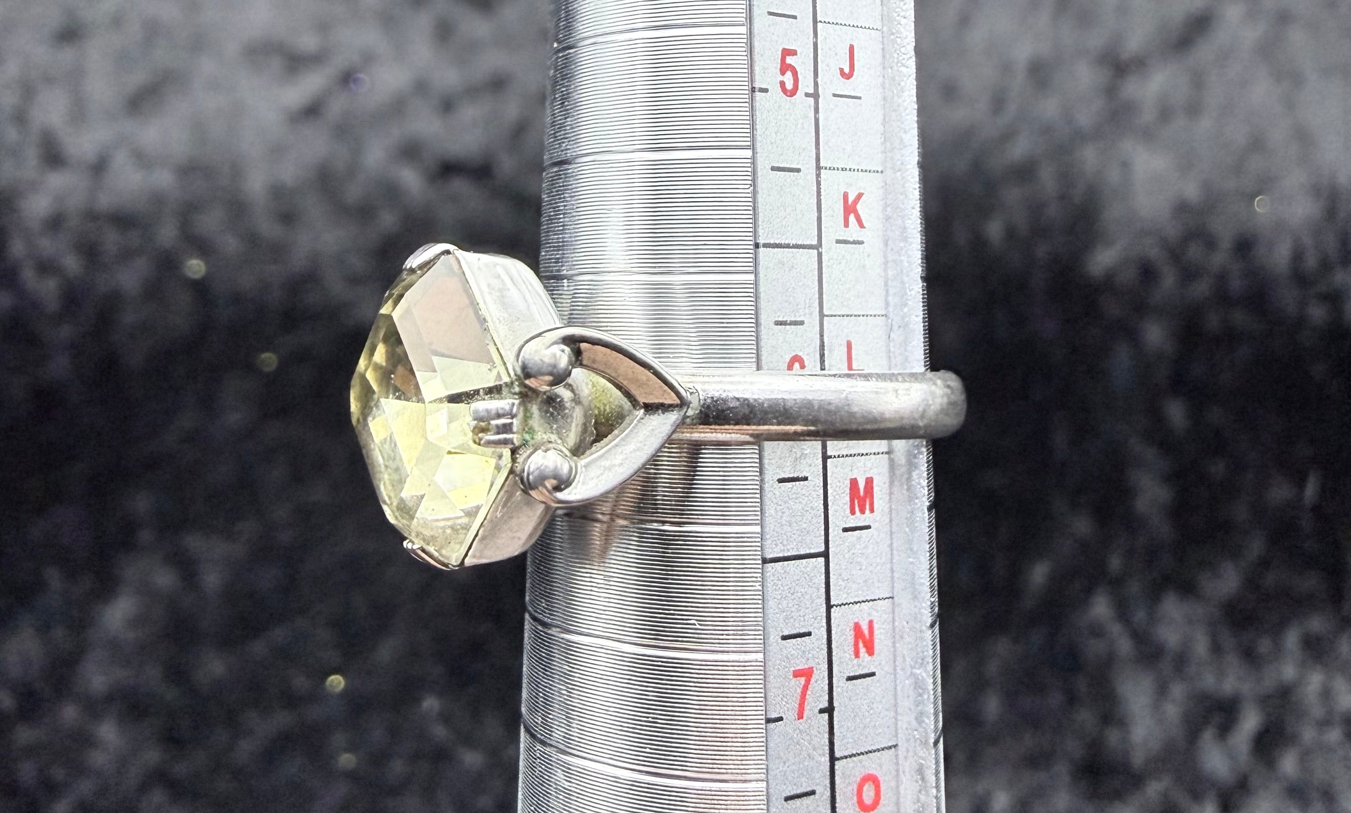 Adjustable Green Crystal Ring