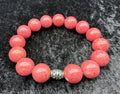 Large Red Apple Coral Beaded Bracelet