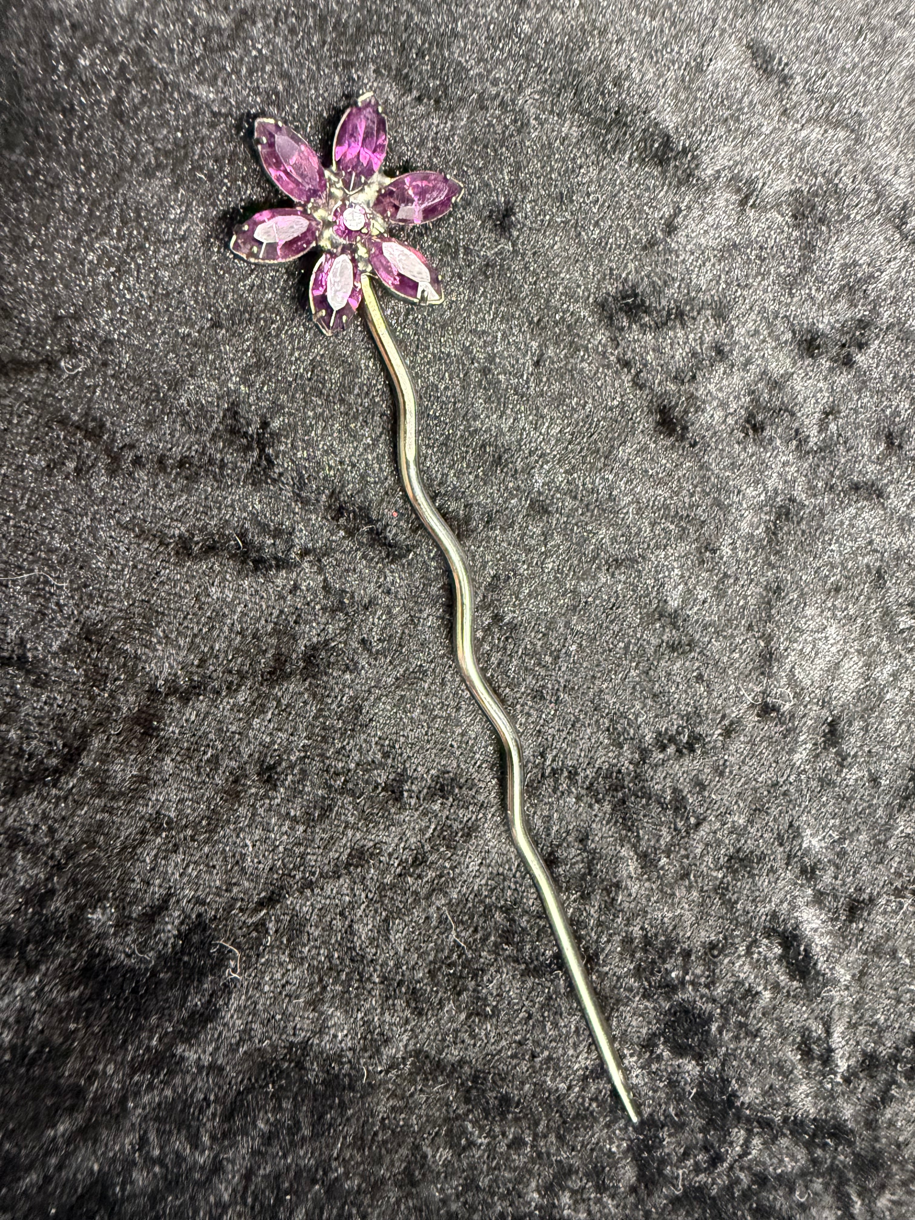 Purple Flower Hair Pin