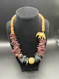 Vintage Carved Elephant Necklace