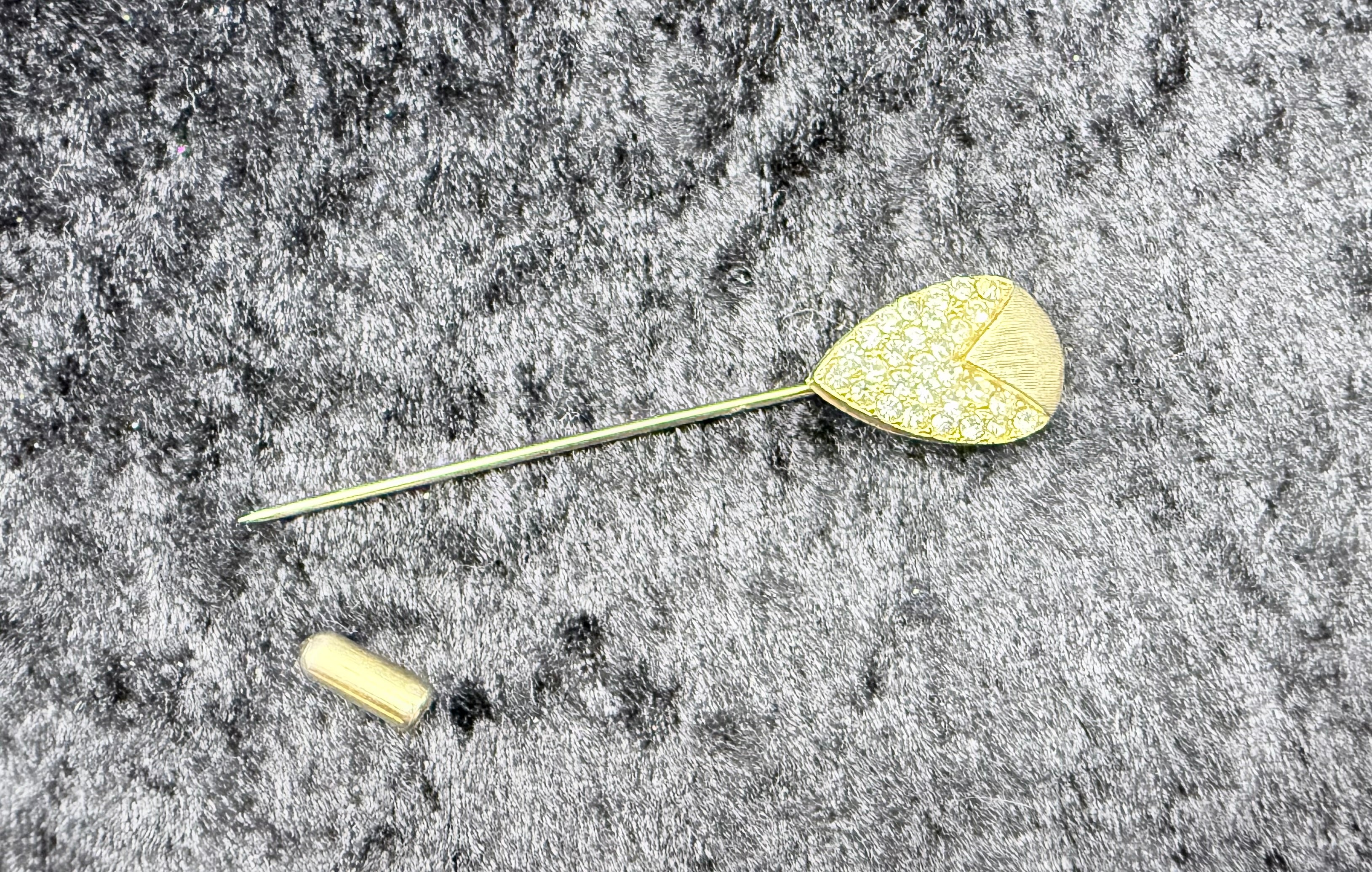 Gold Rhinestone Hat Pin