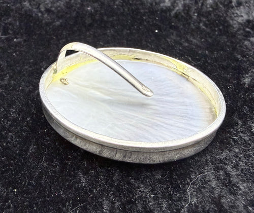 Antique Sterling Shell and Topaz Slide