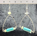 Jade and Blue Triangle Earrings