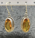 Etched Sterling Orange Crystal Earrings