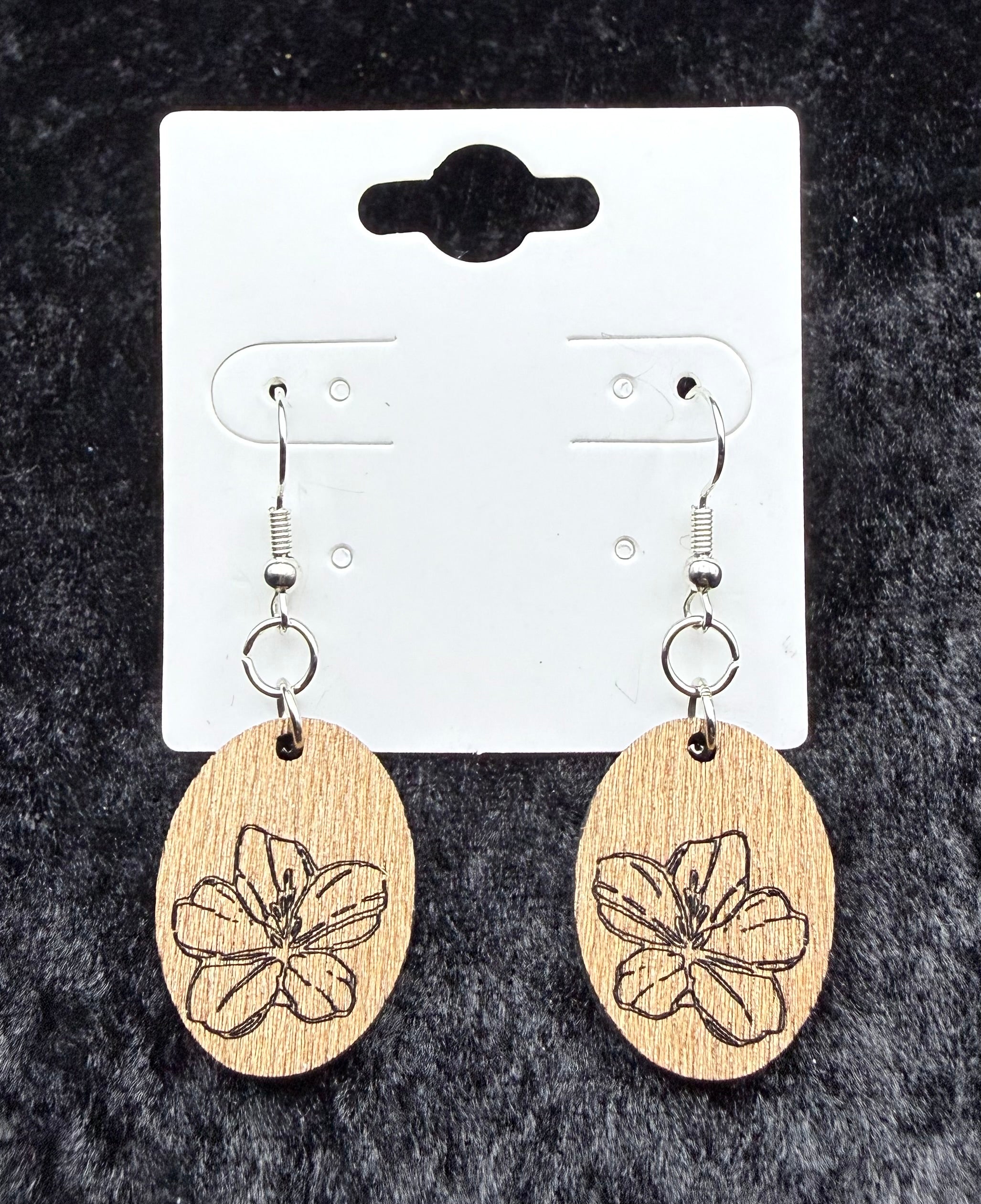 Oval Hibiscus Earrings
