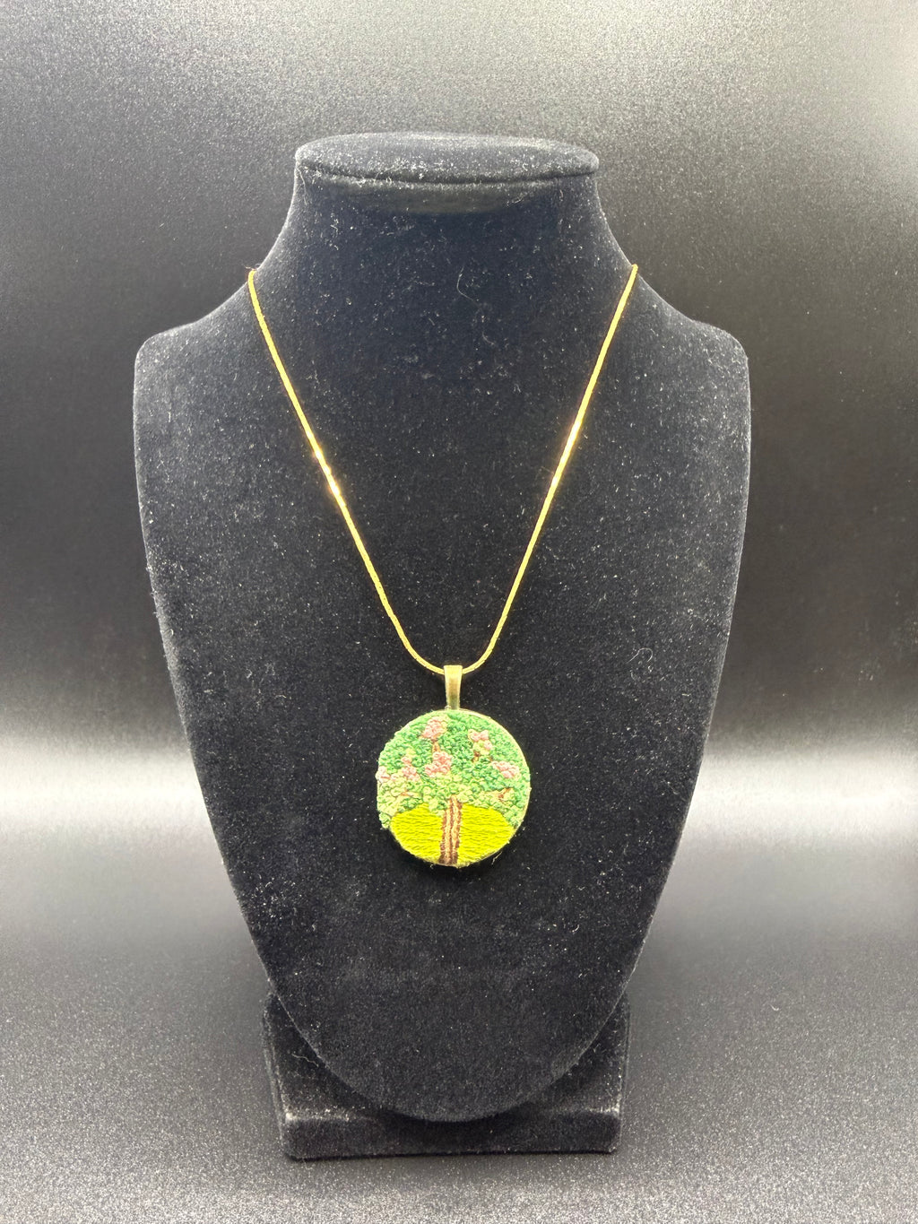 Embroidered Tree Pendant