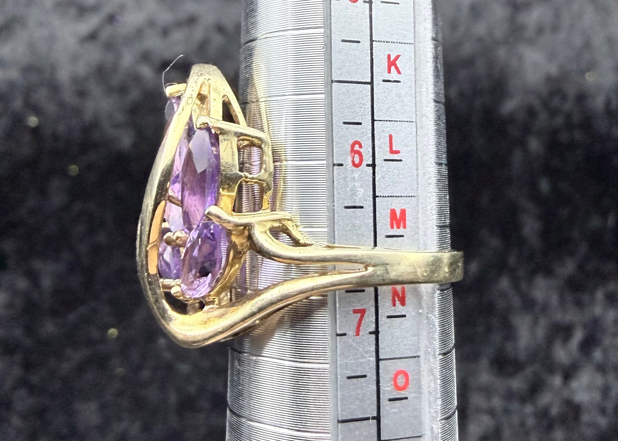 Amethyst Leaf Cluster Ring
