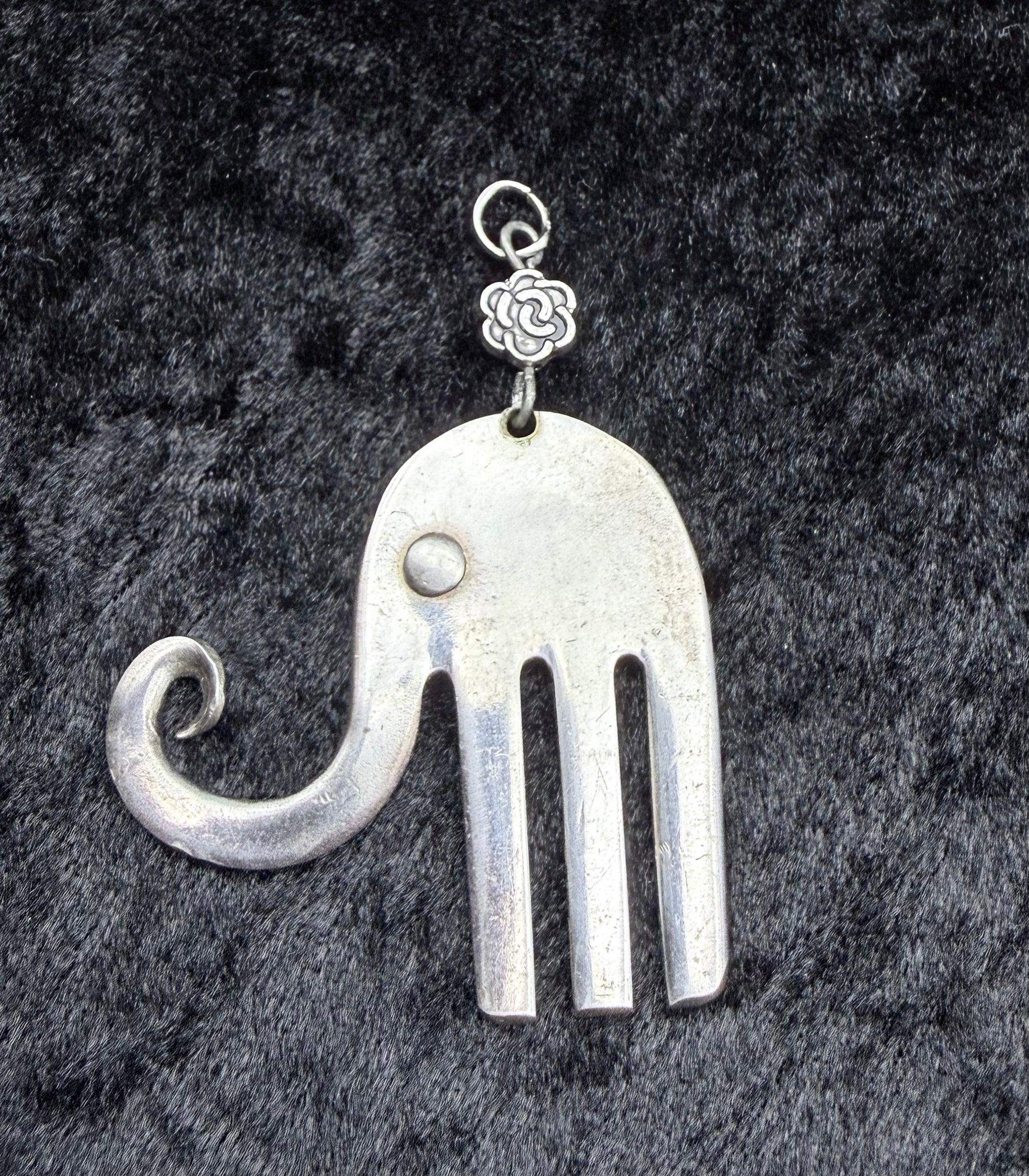 Antique Fork Elephant Pendant
