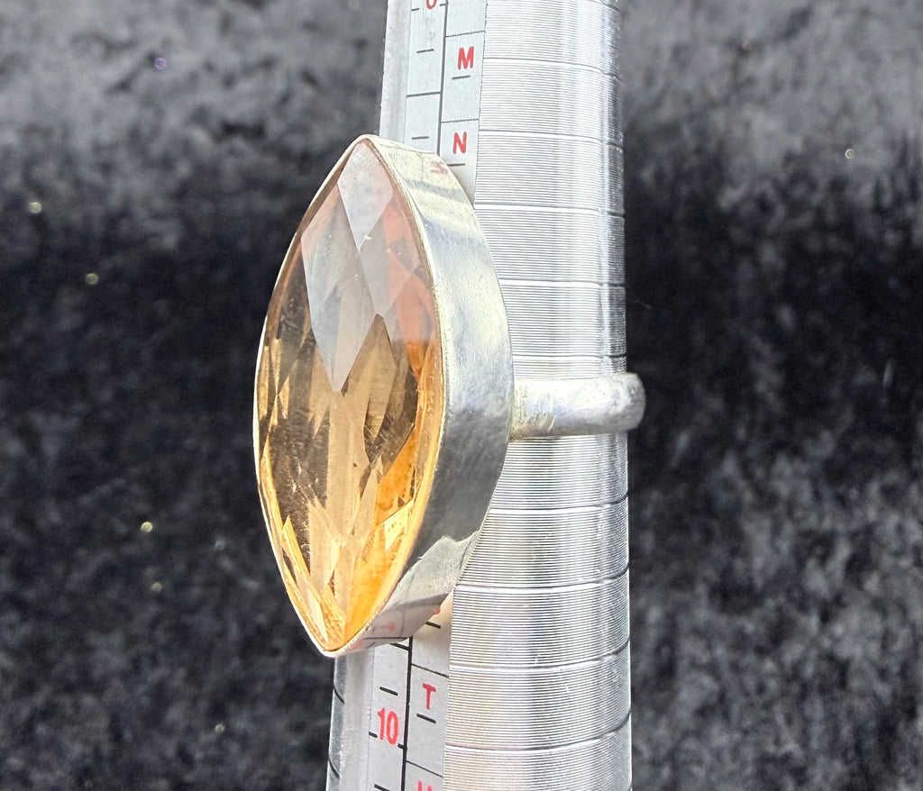 Champagne Crystal Sterling Ring