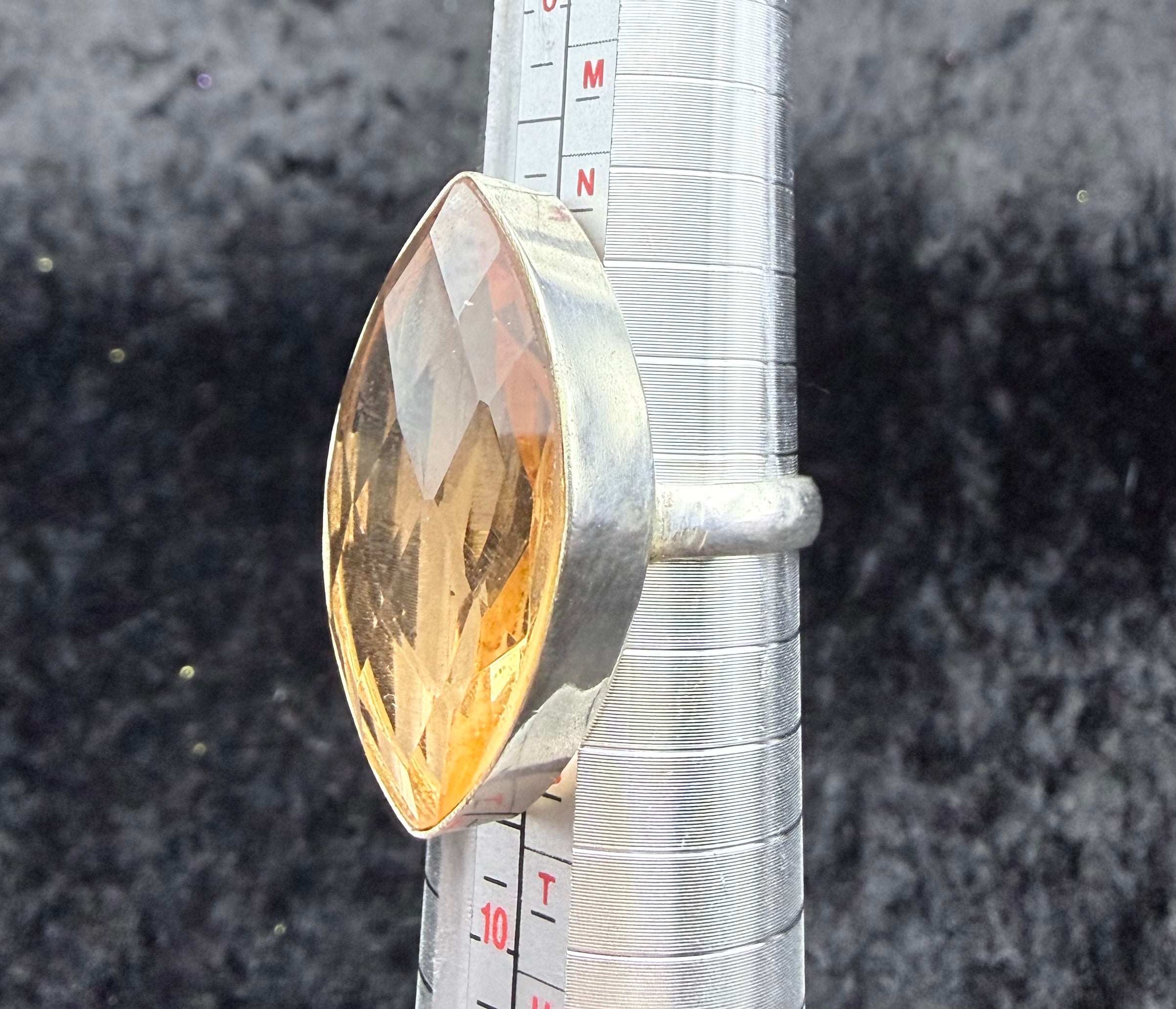 Champagne Crystal Sterling Ring