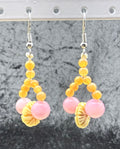 Carnelian, Morganite, Vintage Beaded Earrings