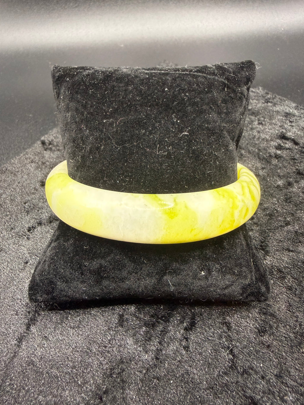 Green and White Jadeite Bangle