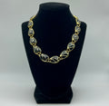 Gold and Black Enamel Necklace