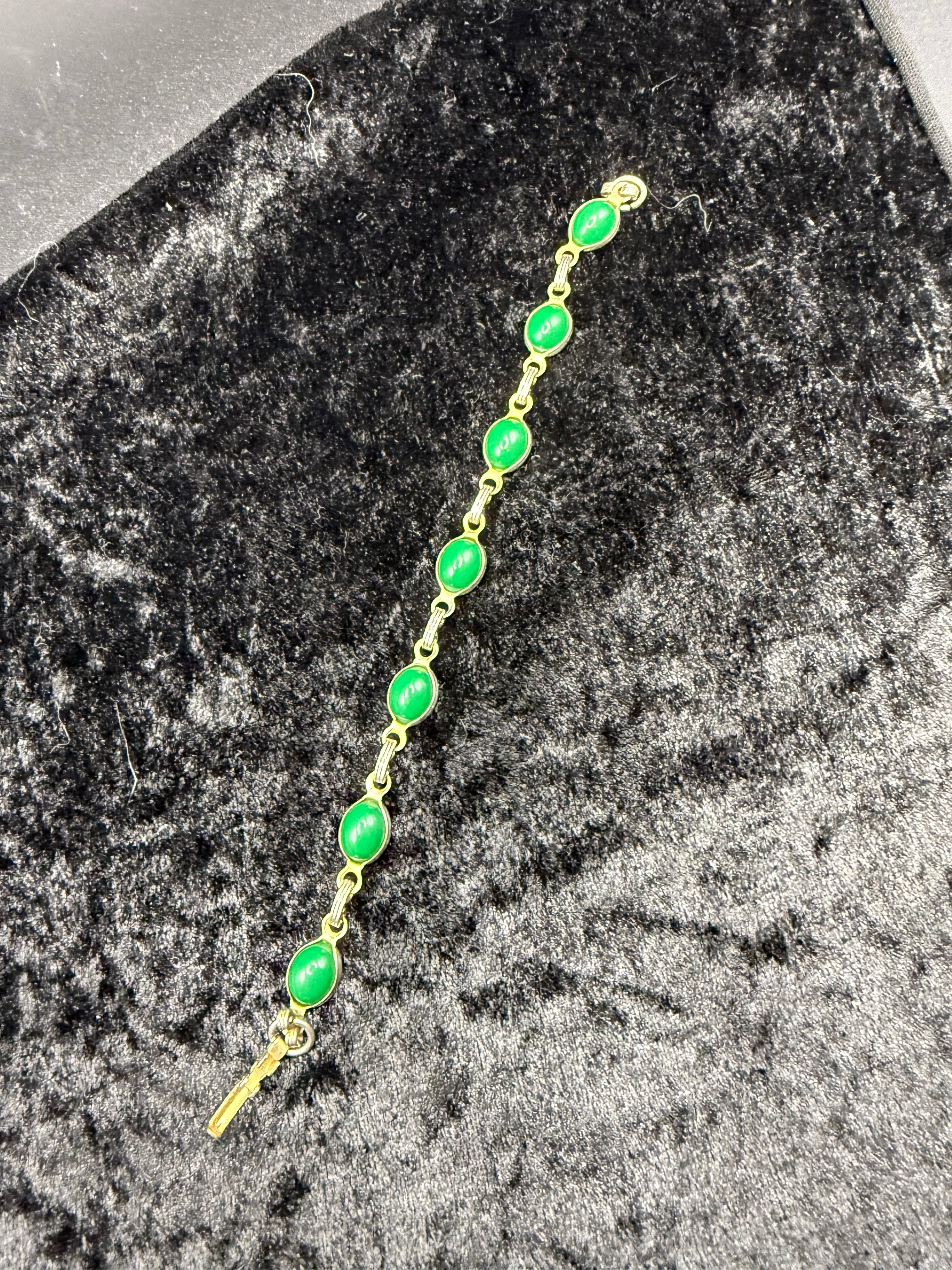 Gold Green Onyx Bracelet