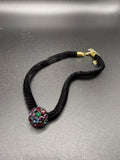 Rainbow Crystal Velvet Choker