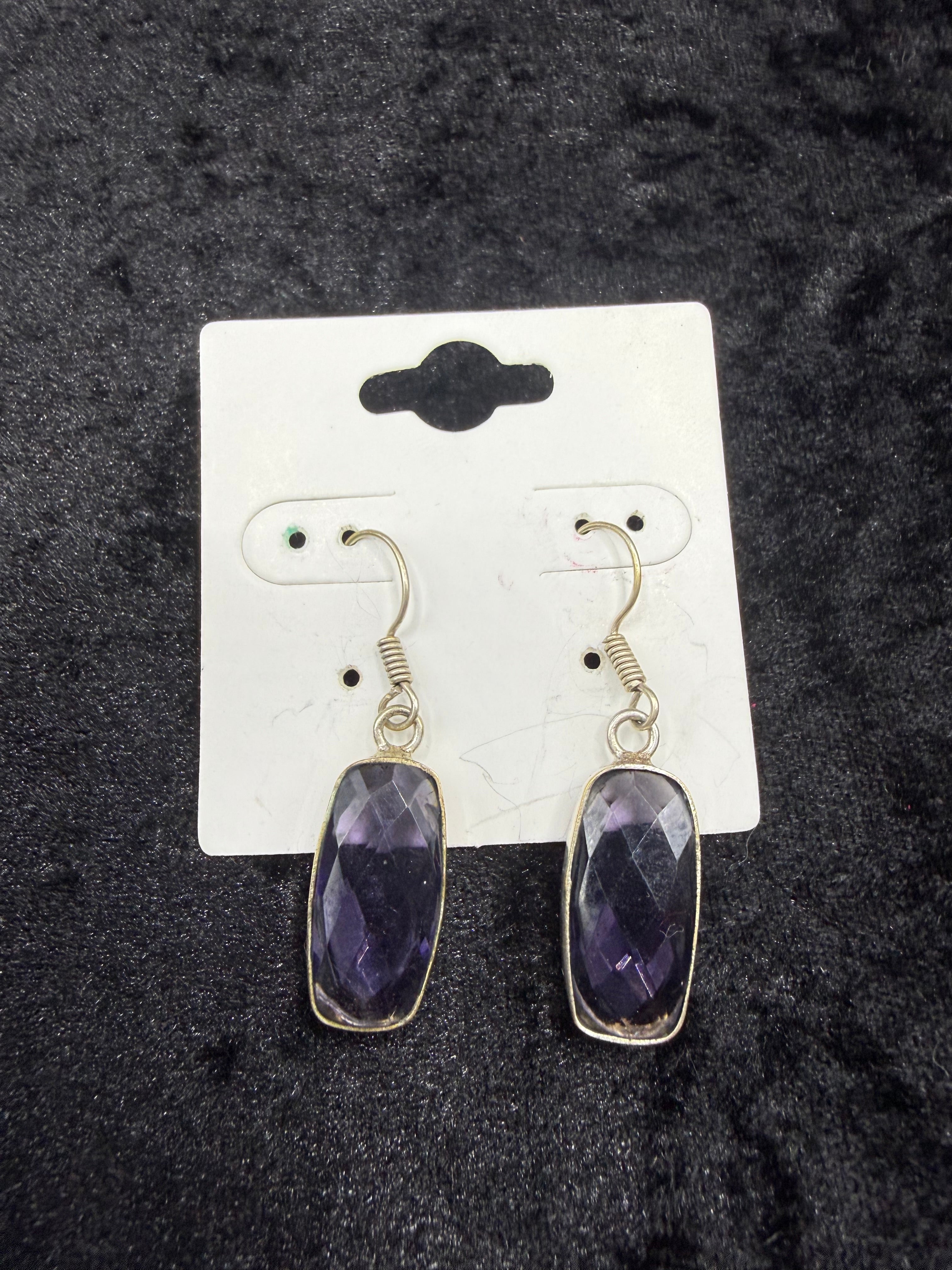 Rectangle Indigo Sterling Earrings