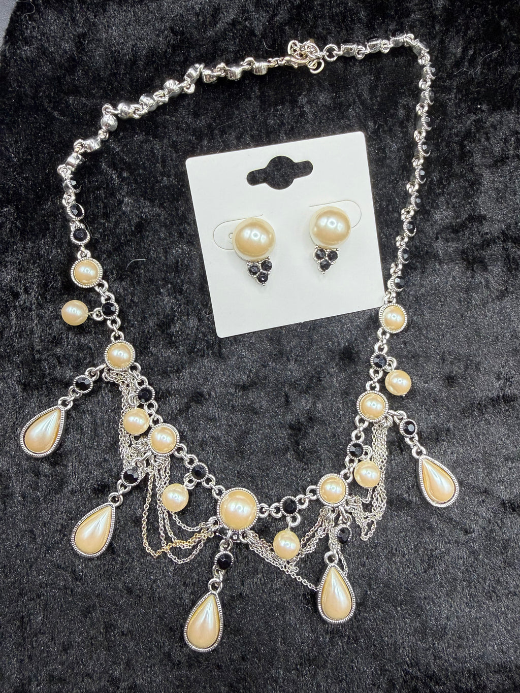 Vintage Collar Pearl Necklace Set