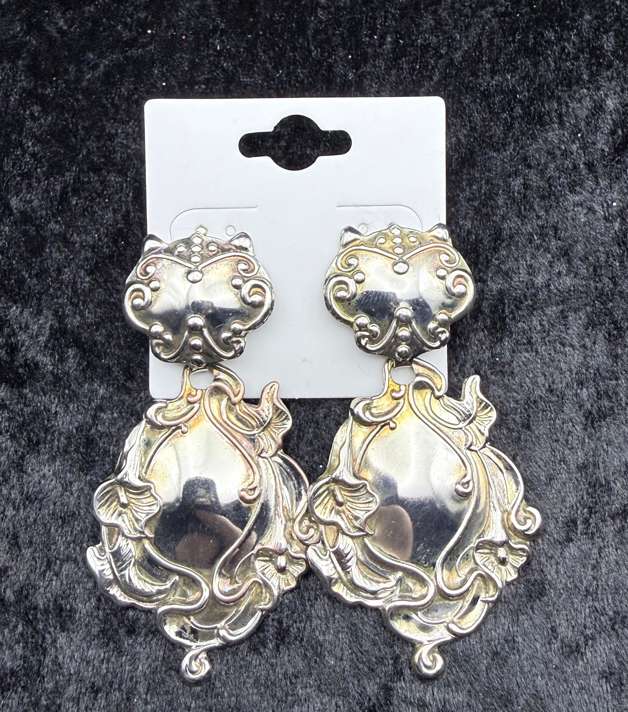 Antique Art Nouveau Luggage Tag Earrings