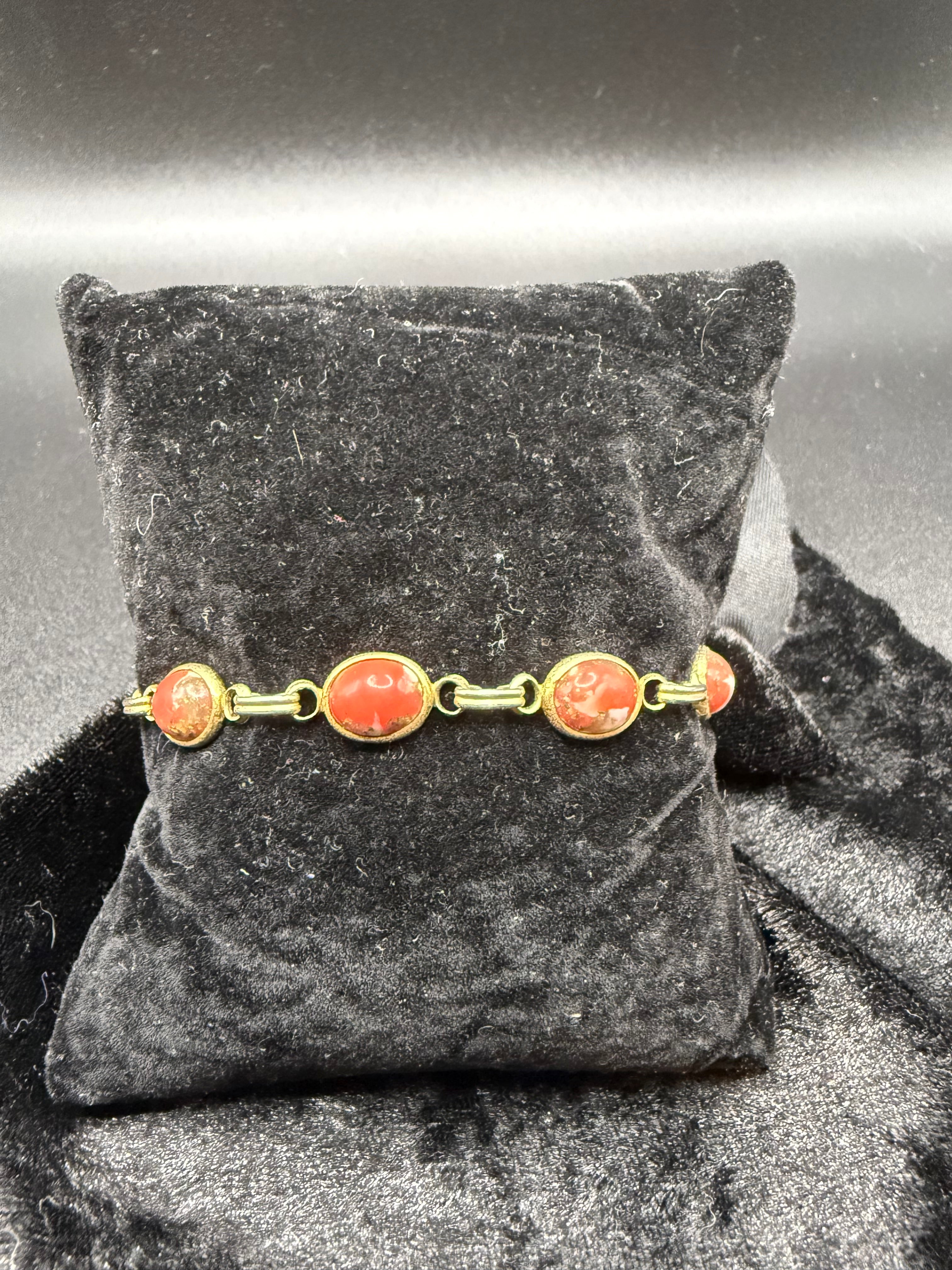 Orange Stone Gold Bracelet