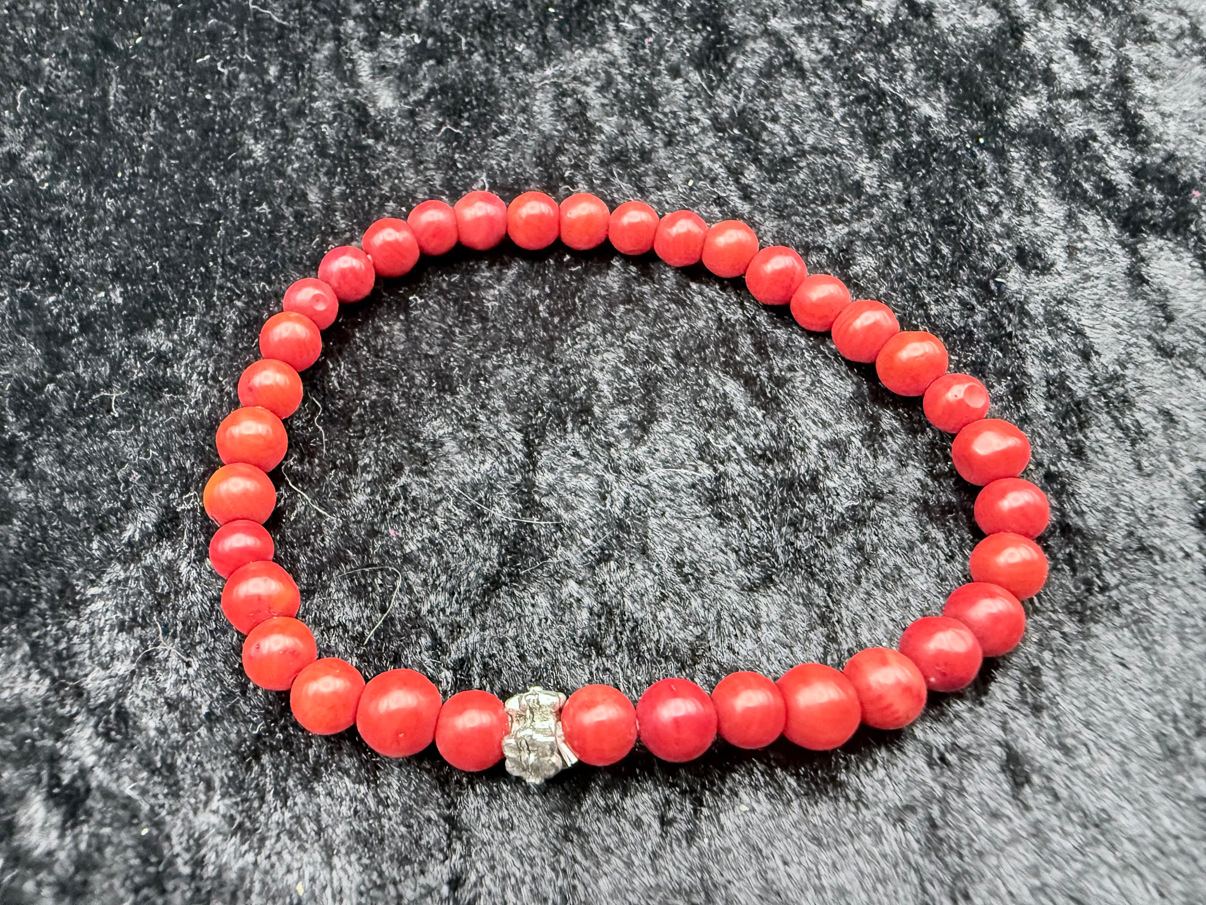 Vintage Red Coral Beaded Bracelet
