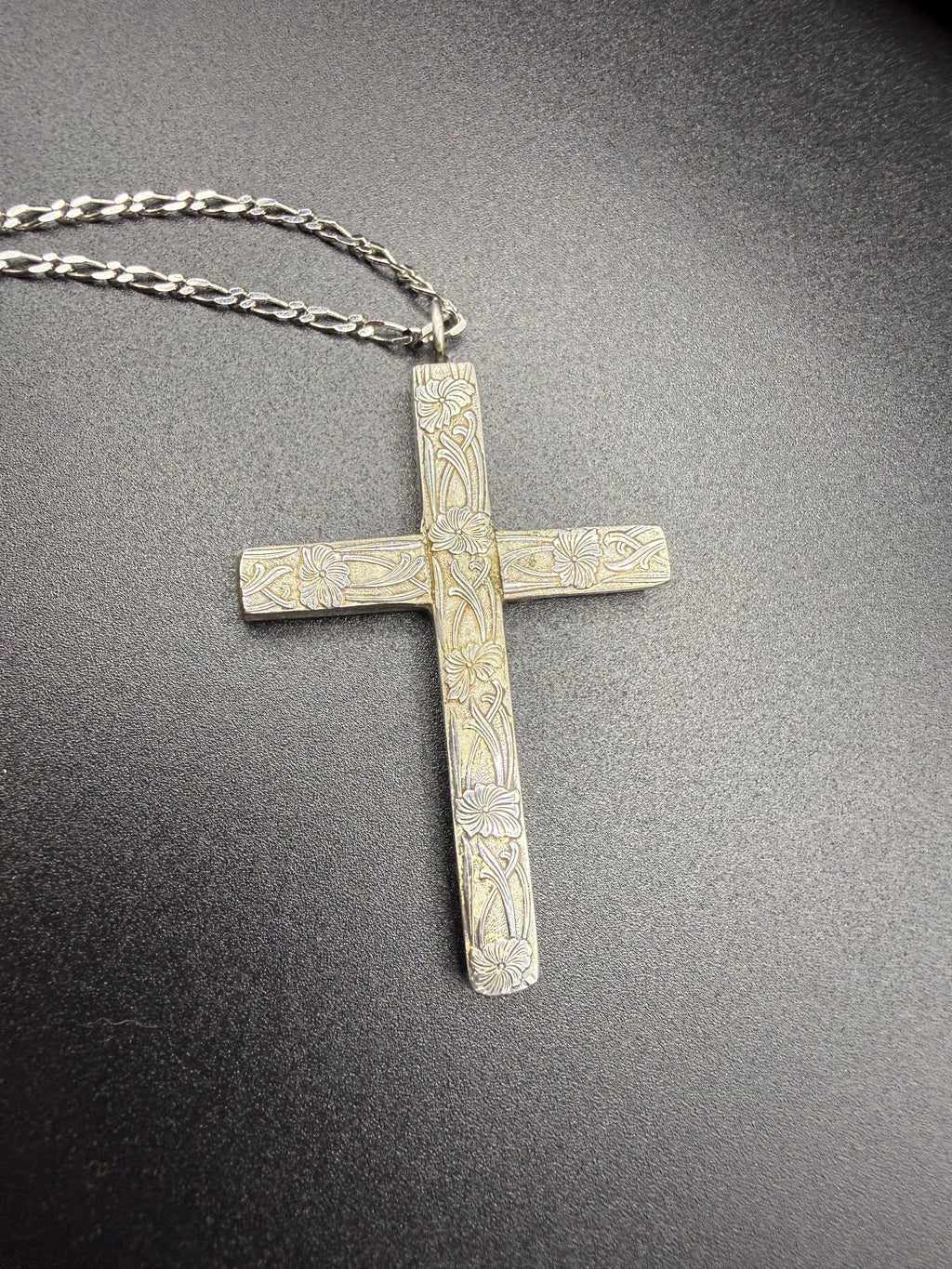 Sterling Mother of Pearl Cross Necklace