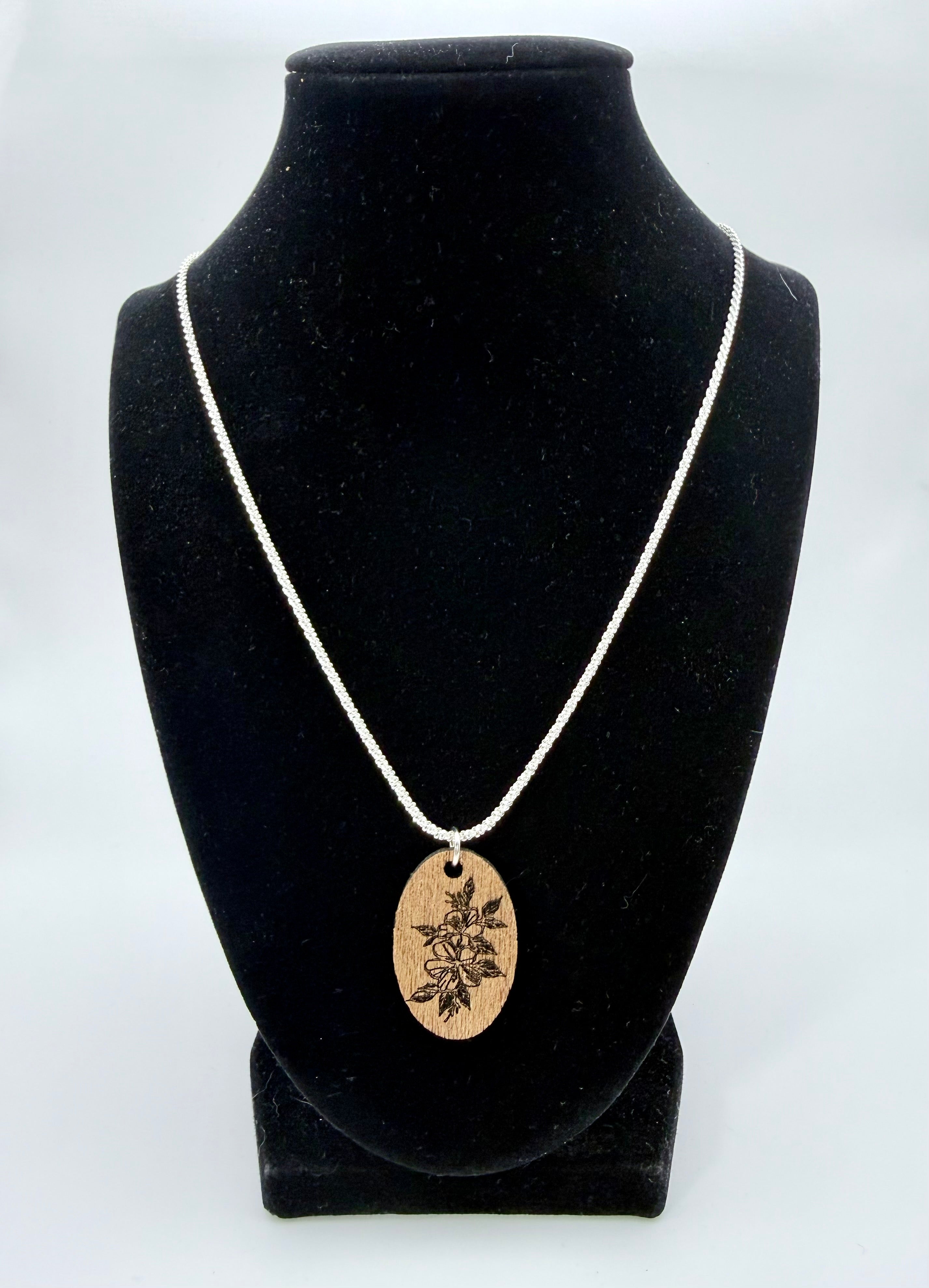 Oval Hibiscus Pendant