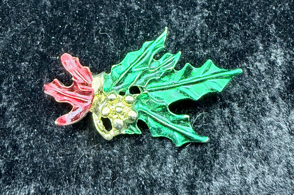 Christmas Holly Pin
