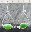 Jade and Sodalite Triangle Earrings