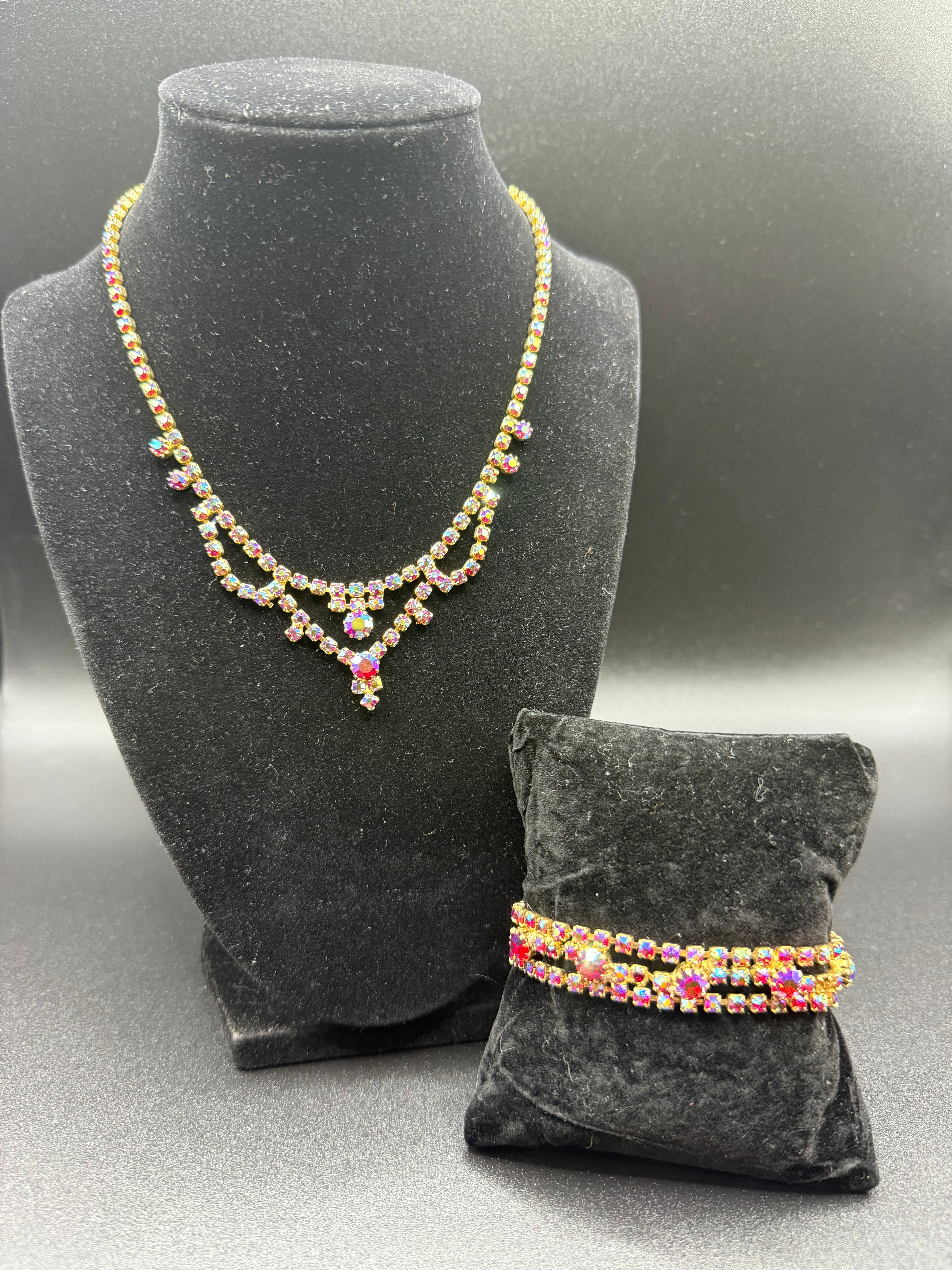 Vintage Aurora Borealis Rhinestone Set