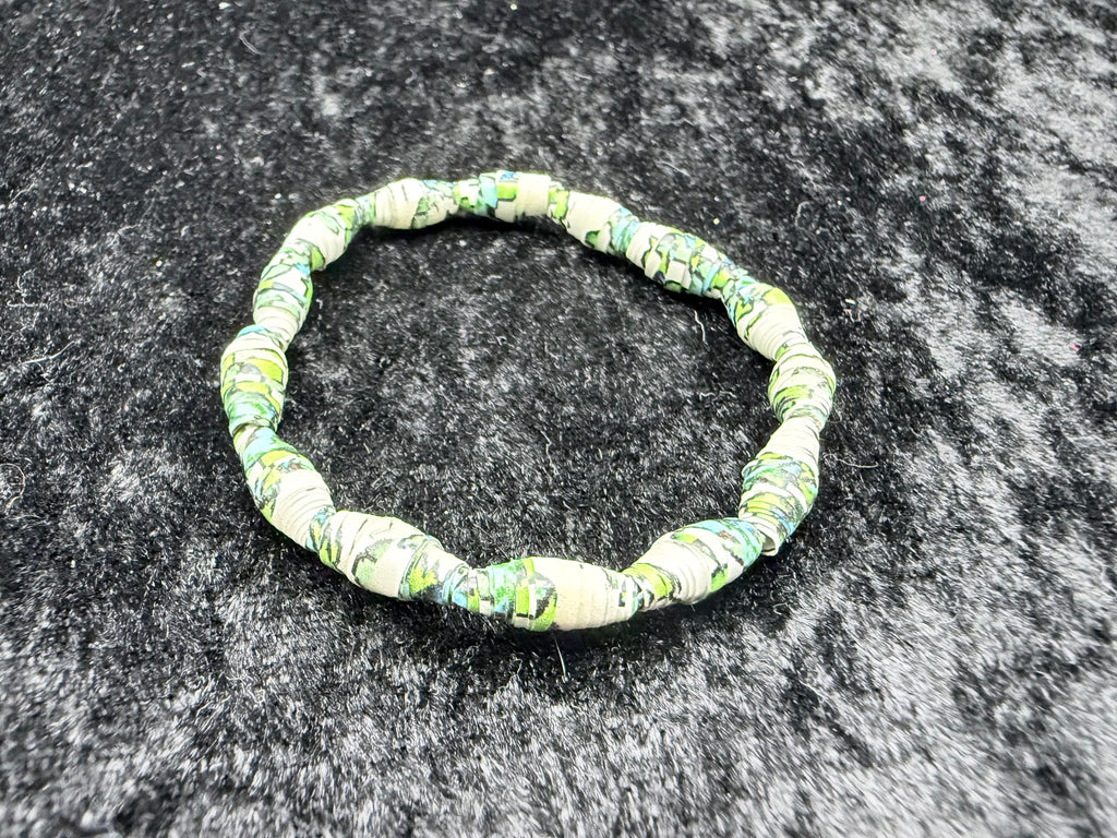 White Paper Beaded Bracelet