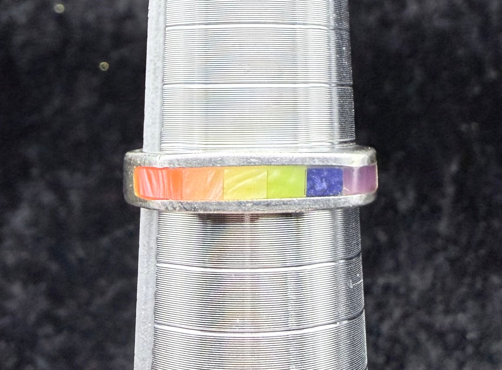 Sterling Rainbow Mother of Pearl Ring