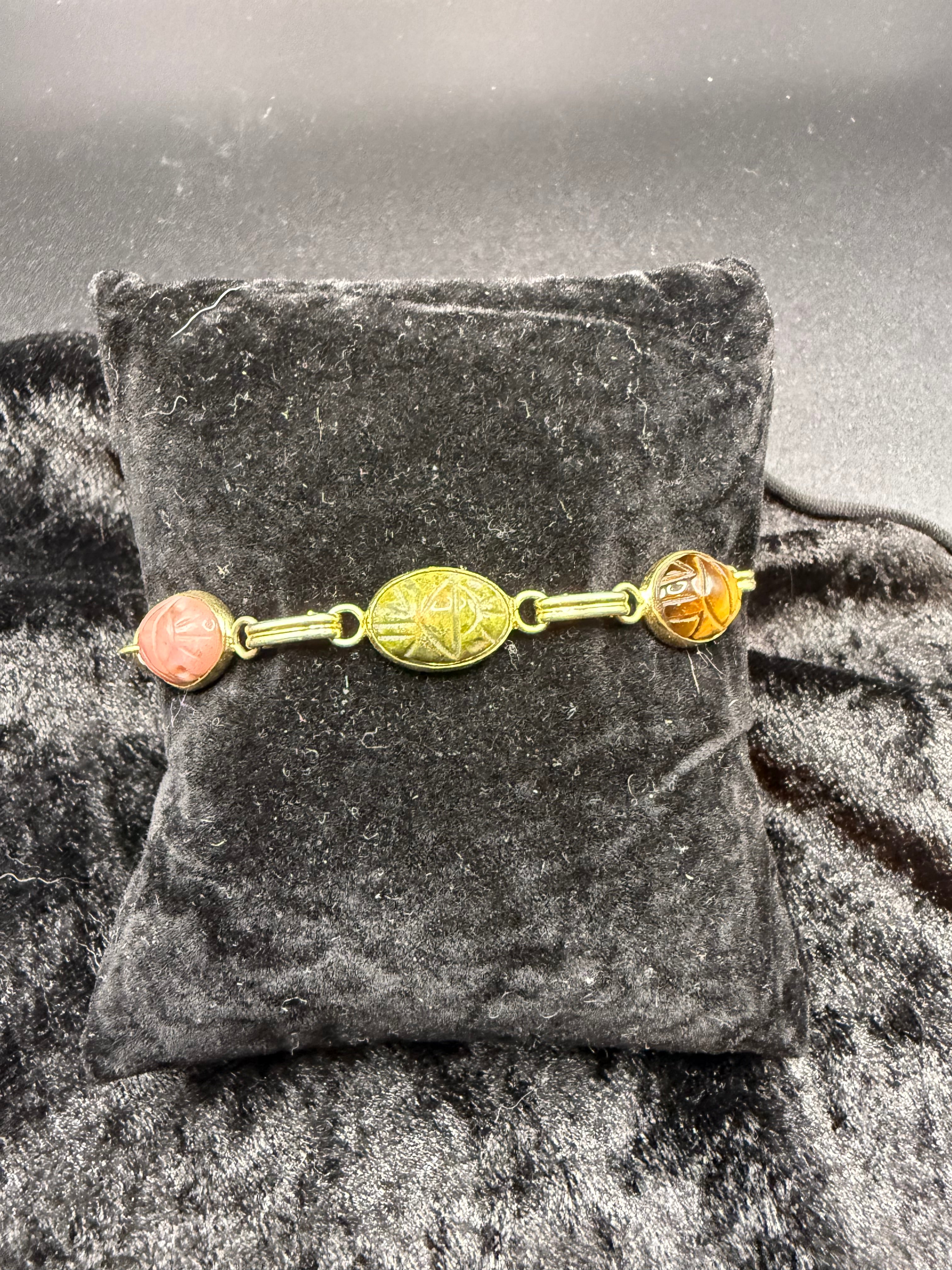Gold Scarab Beetle Bracelet