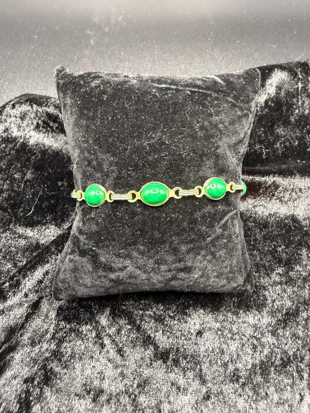 Gold Green Onyx Bracelet