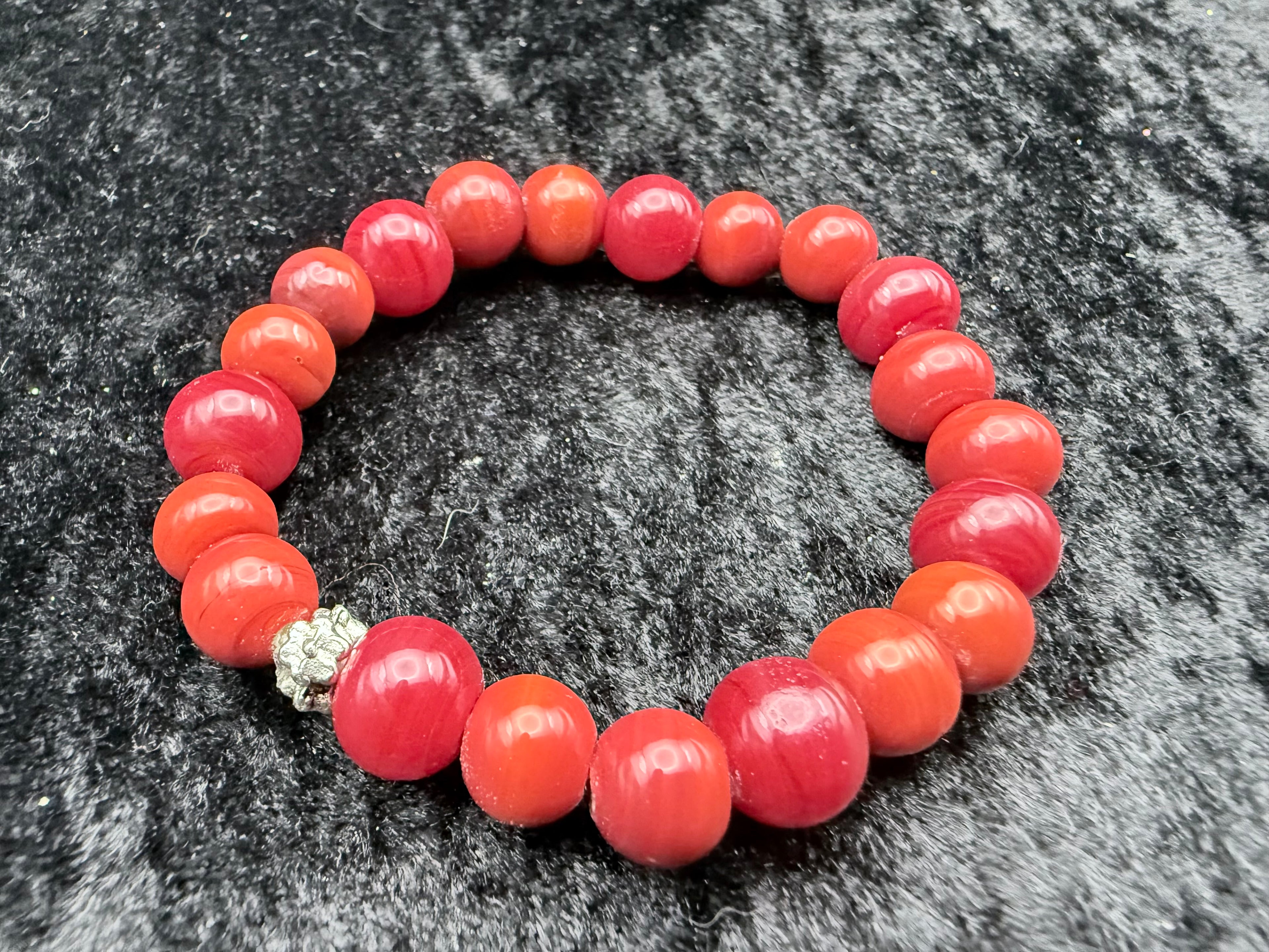 Vintage Red Clay Beaded Bracelet
