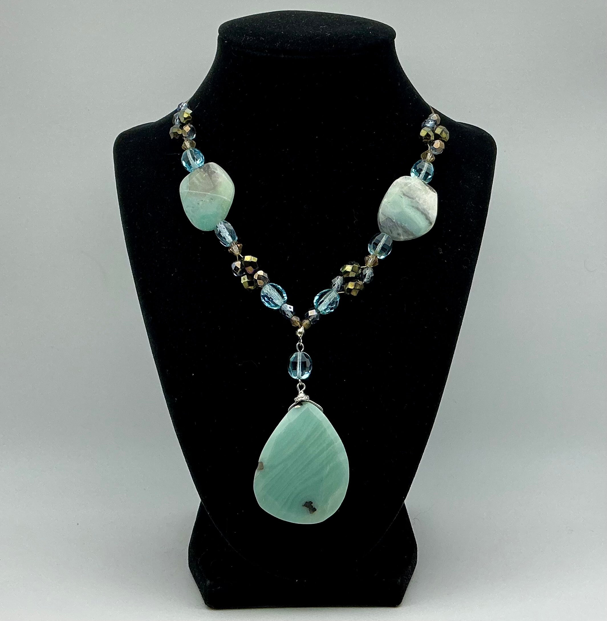 Blue Amazonite Beaded Necklace