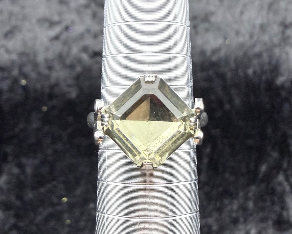 Adjustable Green Crystal Ring