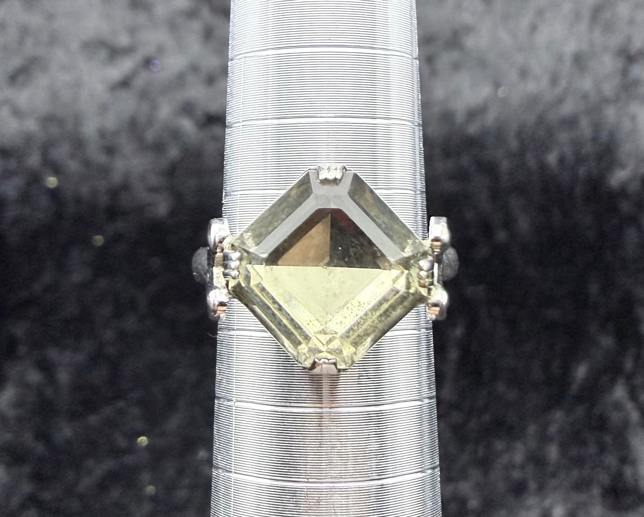 Adjustable Green Crystal Ring