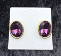 Amethyst Givenchy Gold Post Earrings