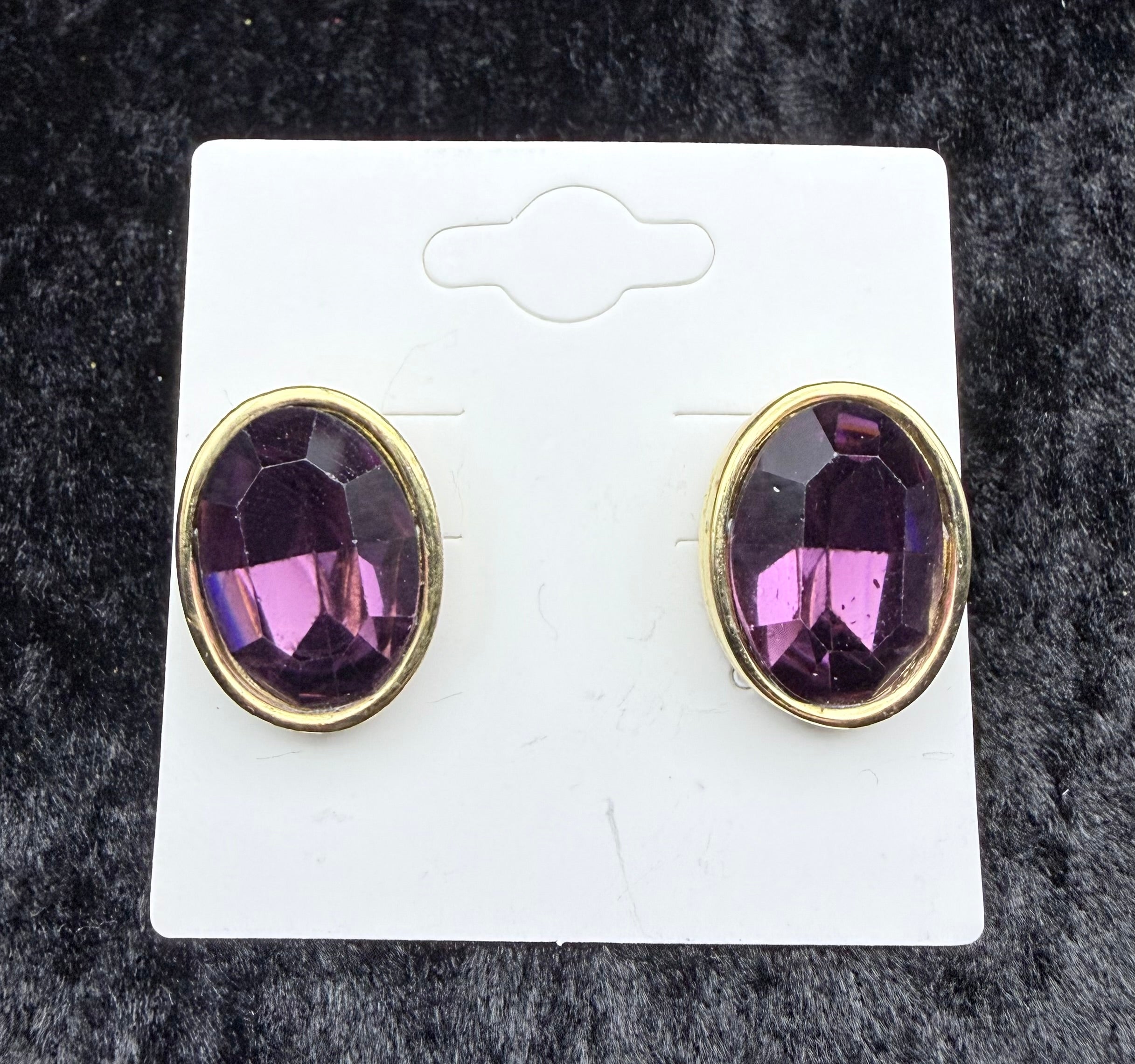 Amethyst Givenchy Gold Post Earrings