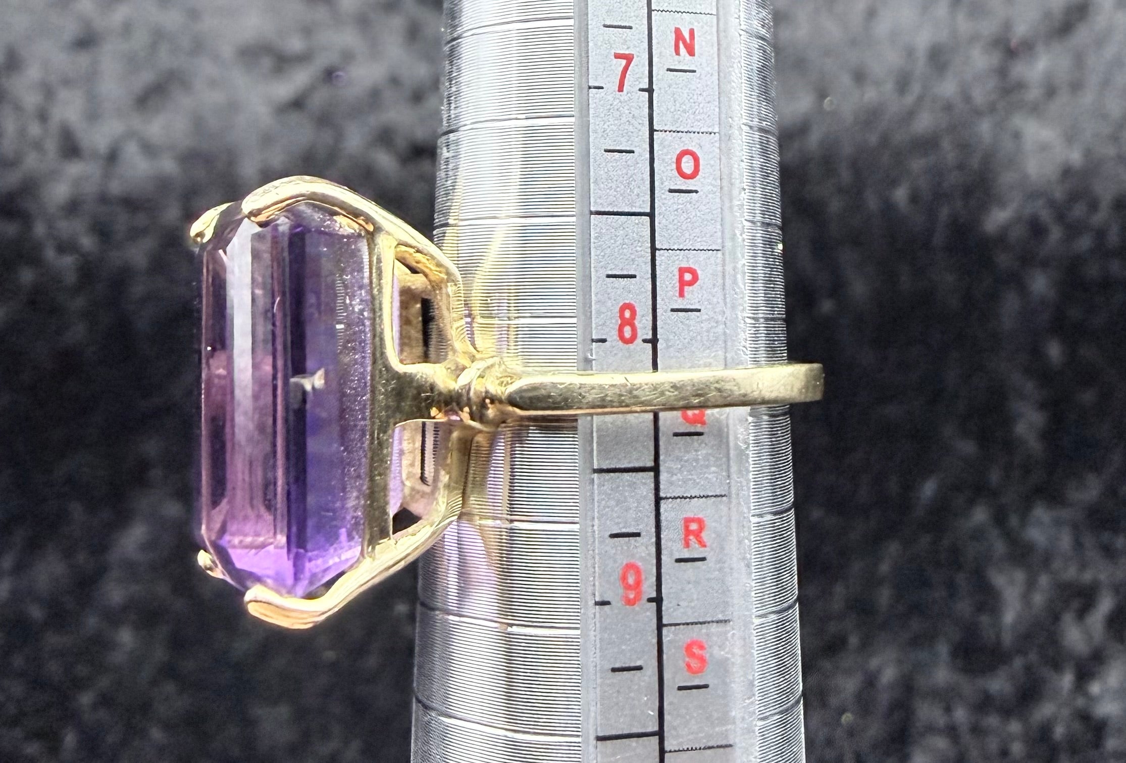 Vintage Rectangle Amethyst Ring