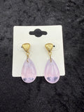 Vintage Pink Smoke Glass Earrings