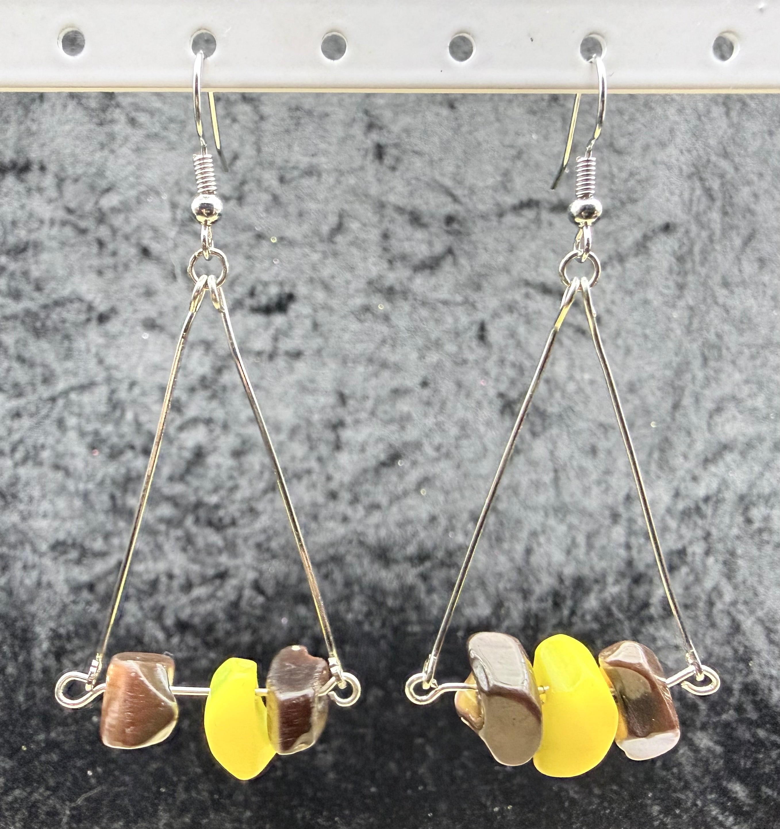 Vintage Beaded Drop Bar Earrings