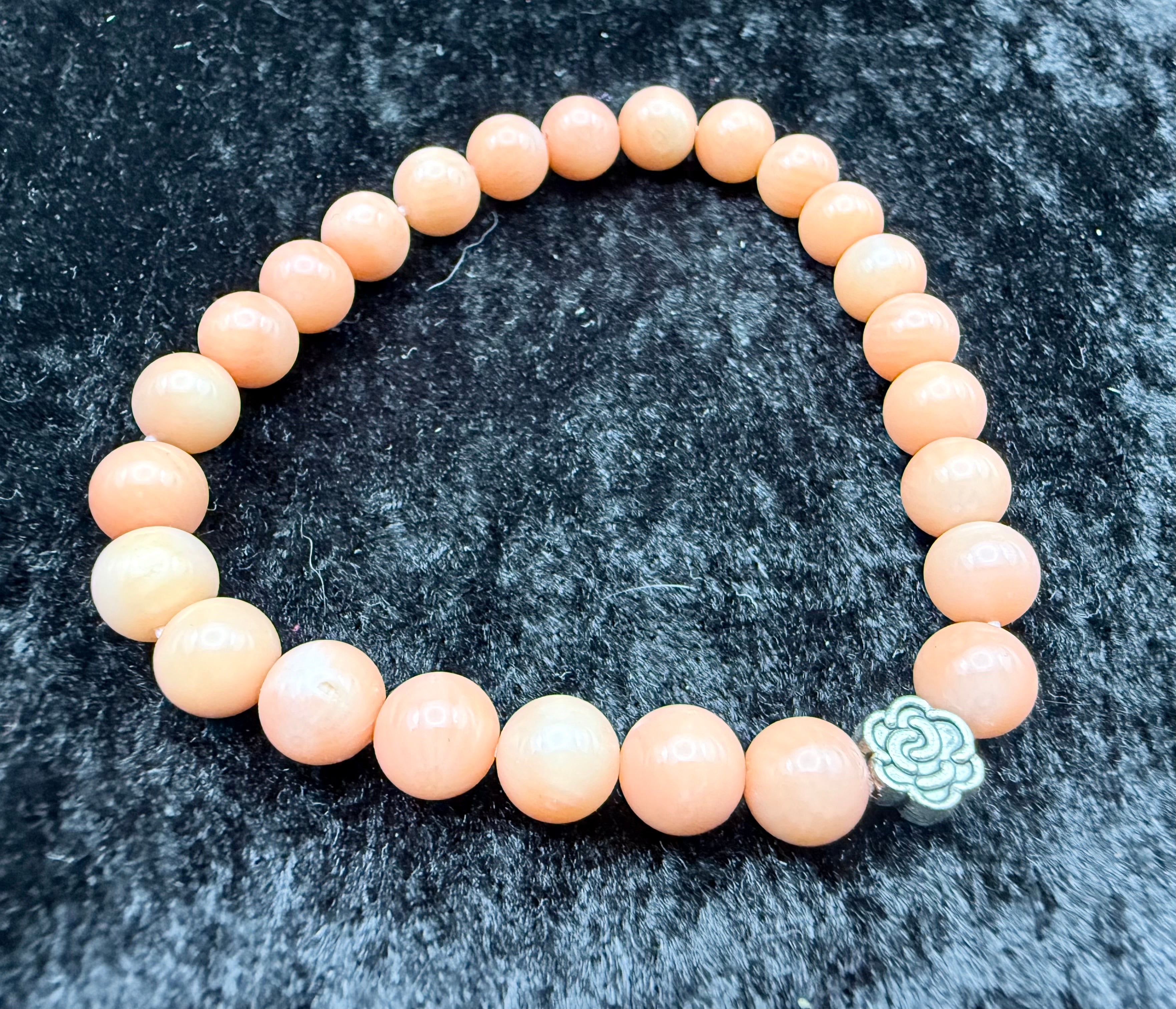 Vintage Pink Coral Beaded Bracelet