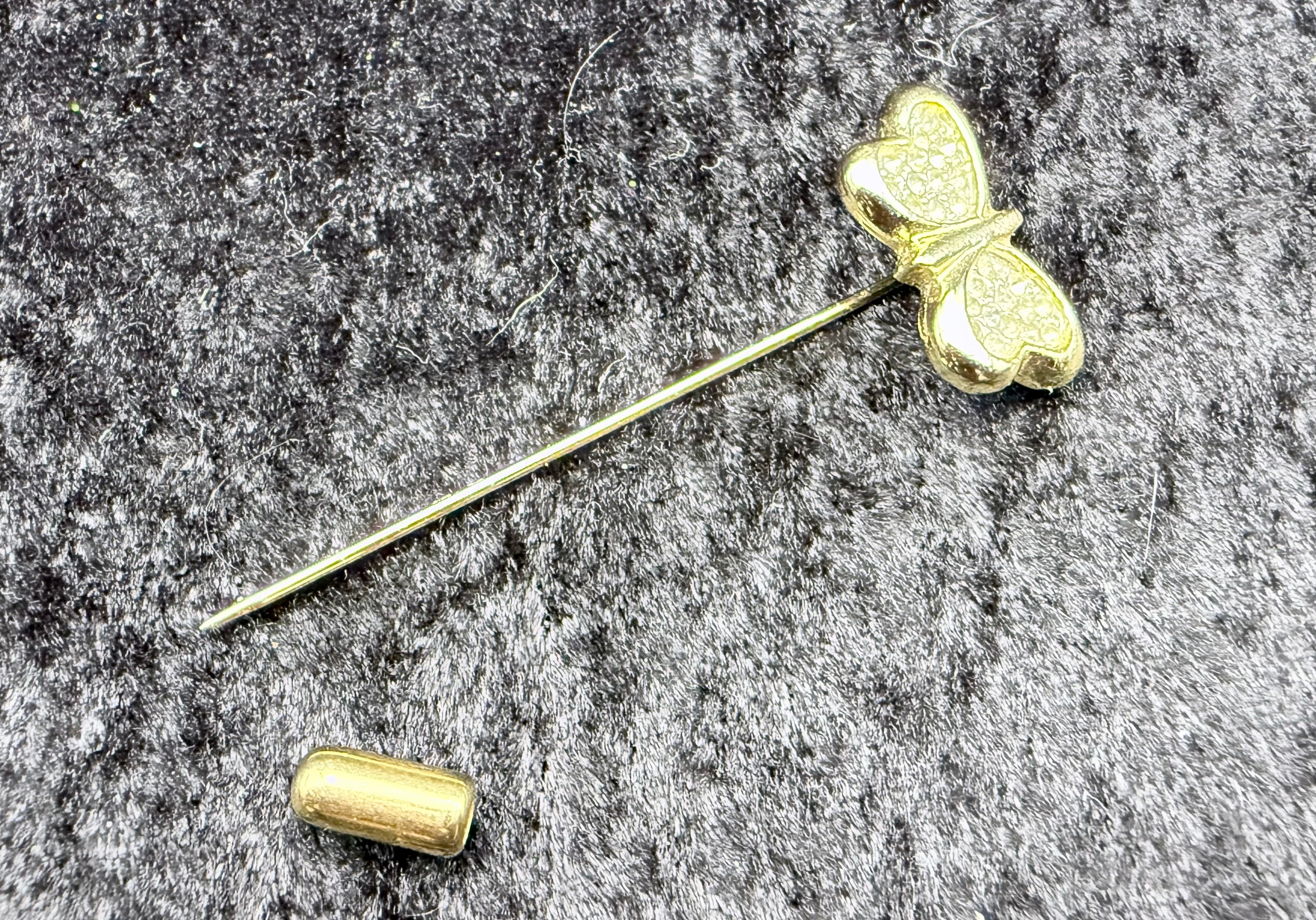 Gold Rhinestone Butterfly Hat Pin