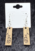 Rectangle Rose Earrings
